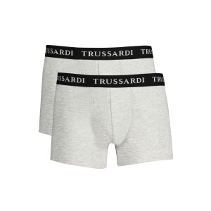 Trussardi Ανδρικά Γκρι Μποξεράκια με ελαστική μέση και λογότυπο