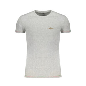 Aeronautica Militare Ανδρικό Γκρι T-shirt με κοντά μανίκια και λογότυπο