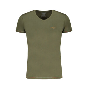 Aeronautica Militare Ανδρικό Πράσινο T-shirt με V λαιμόκοψη