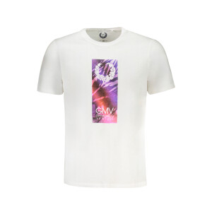 GIAN MARCO VENTURI Ανδρικό Λευκό T-shirt με κοντά μανίκια και λογότυπο
