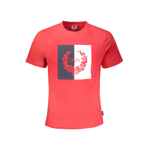 GIAN MARCO VENTURI Ανδρικό Κόκκινο T-shirt με κοντά μανίκια και λογότυπο