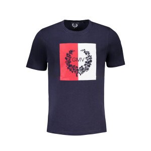 GIAN MARCO VENTURI Ανδρικό Μπλε T-shirt με κοντά μανίκια και λογότυπο