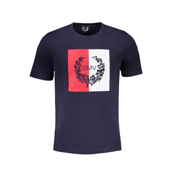 GIAN MARCO VENTURI Ανδρικό Μπλε T-shirt με κοντά μανίκια και λογότυπο