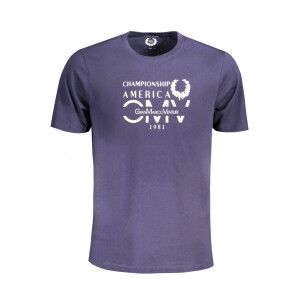GIAN MARCO VENTURI ανδρικό μπλε t-shirt με κοντά μανίκια και λογότυπο