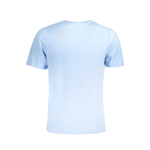 GIAN MARCO VENTURI Ανδρικό Μπλε T-shirt με στρογγυλή λαιμόκοψη και print λογότυπο