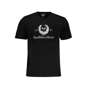 GIAN MARCO VENTURI Ανδρικό Μαύρο T-Shirt με κοντά μανίκια και λογότυπο