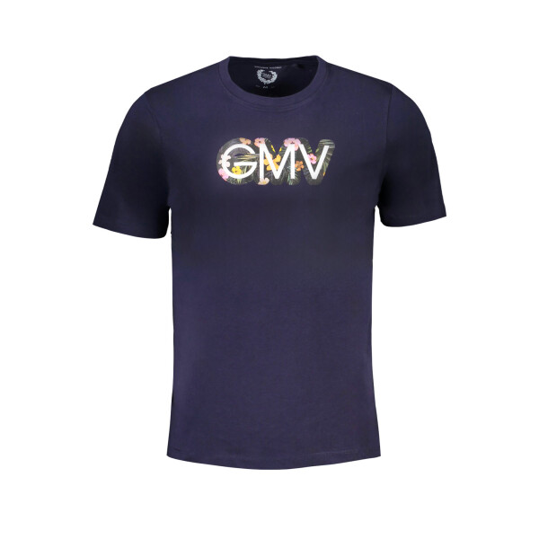 GIAN MARCO VENTURI ανδρικό μπλε T-shirt με κοντά μανίκια και λογότυπο
