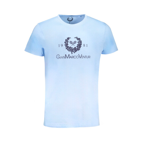 GIAN MARCO VENTURI Ανδρικό Μπλε T-shirt με κοντά μανίκια και λογότυπο