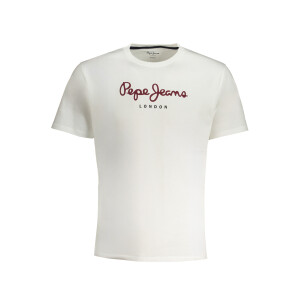 Pepe Jeans ανδρικό λευκό t-shirt με print λογότυπο