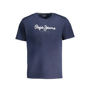Pepe Jeans ανδρικό μπλε t-shirt με στρογγυλή λαιμόκοψη και λογότυπο