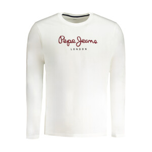 Pepe Jeans ανδρικό μακρυμάνικο t-shirt σε λευκό χρώμα με λογότυπο