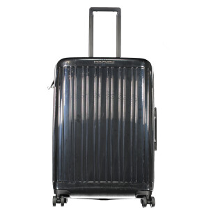 Piquadro Μαύρη Μεσαία Βαλίτσα Trolley με λογότυπο
