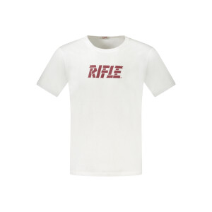 RIFLE Ανδρικό Λευκό T-shirt με κοντά μανίκια και print λογότυπο