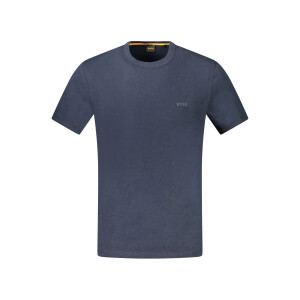 BOSS Ανδρικό Μπλε T-shirt με κοντά μανίκια και λογότυπο