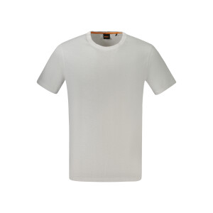 BOSS Ανδρικό Λευκό T-shirt με print λογότυπο