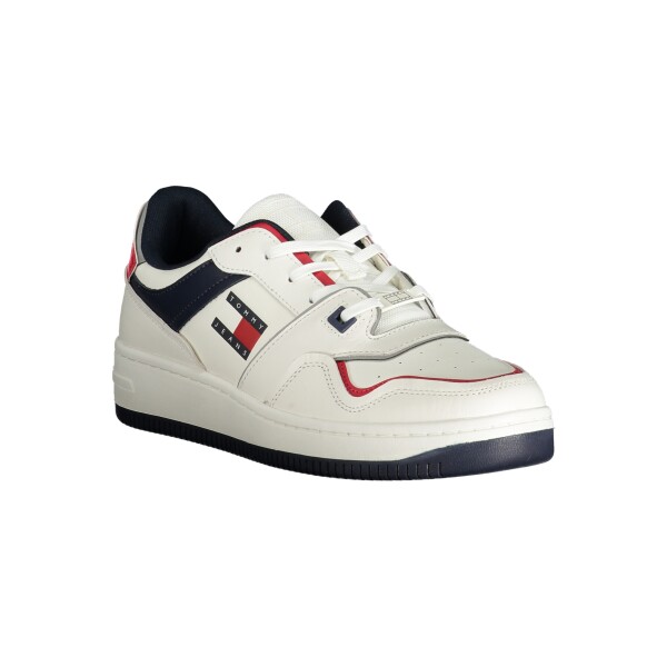 Tommy Hilfiger ανδρικά sneakers λευκά με μπλε και κόκκινες λεπτομέρειες