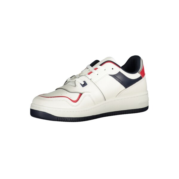Tommy Hilfiger ανδρικά sneakers λευκά με μπλε και κόκκινες λεπτομέρειες