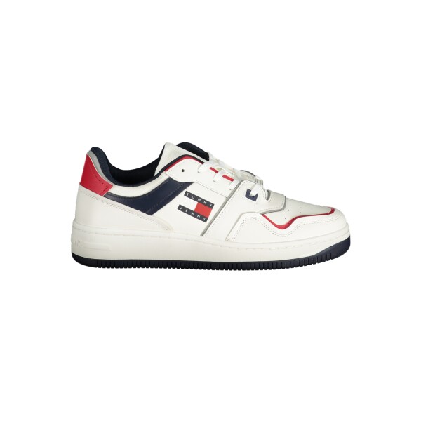 Tommy Hilfiger ανδρικά sneakers λευκά με μπλε και κόκκινες λεπτομέρειες