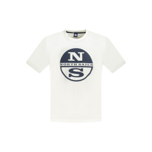 North Sails ανδρικό λευκό T-shirt με κοντά μανίκια και λογότυπο