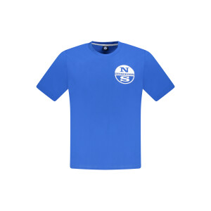 North Sails ανδρικό μπλε T-shirt με στρογγυλή λαιμόκοψη και print λογότυπο