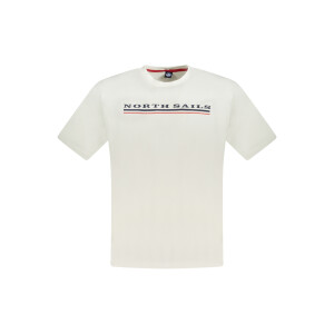 North Sails ανδρικό λευκό T-shirt με κοντά μανίκια και λογότυπο