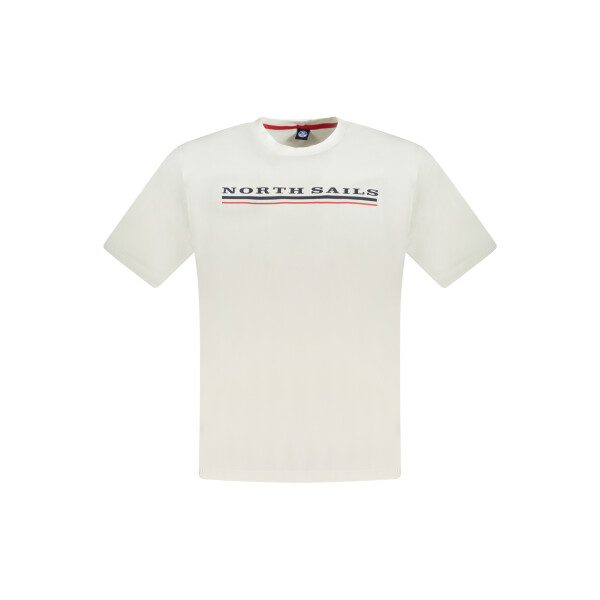 North Sails ανδρικό λευκό T-shirt με κοντά μανίκια και λογότυπο