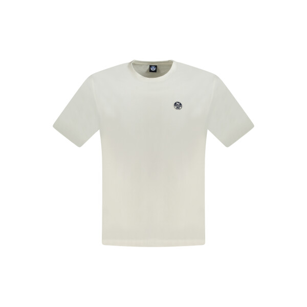 North Sails ανδρικό λευκό T-shirt με στρογγυλή λαιμόκοψη και λογότυπο