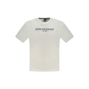 North Sails ανδρικό λευκό T-shirt με κοντά μανίκια και λογότυπο