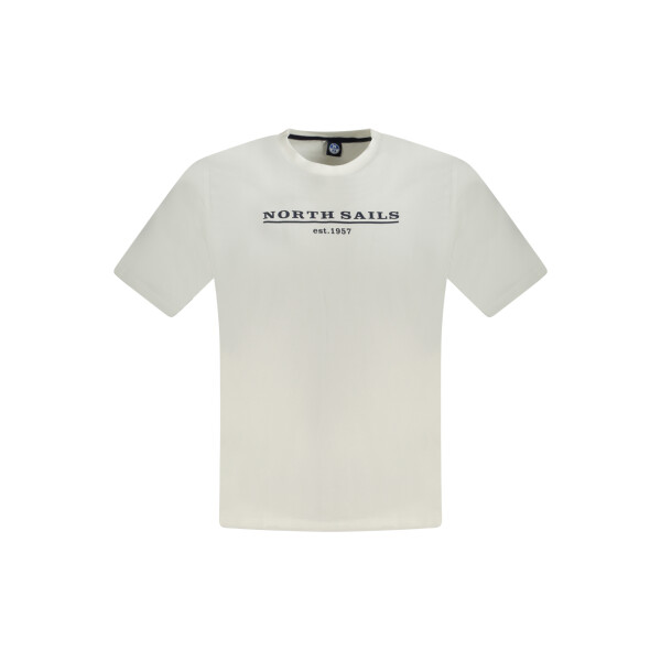 North Sails ανδρικό λευκό T-shirt με κοντά μανίκια και λογότυπο