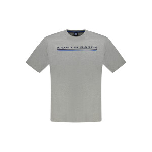 North Sails ανδρικό γκρι t-shirt με κοντά μανίκια και λογότυπο