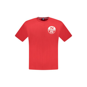 North Sails ανδρικό κόκκινο t-shirt με στρογγυλή λαιμόκοψη και λογότυπο