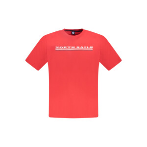 North Sails ανδρικό κόκκινο t-shirt με κοντά μανίκια και λογότυπο