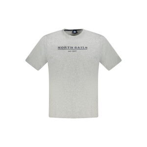 North Sails ανδρικό γκρι t-shirt με κοντά μανίκια και λογότυπο