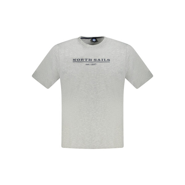 North Sails ανδρικό γκρι t-shirt με κοντά μανίκια και λογότυπο