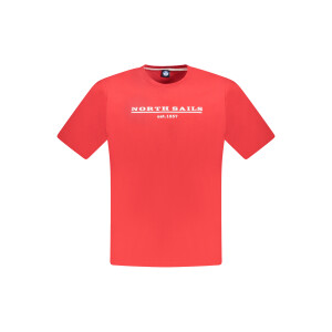 North Sails ανδρικό κόκκινο t-shirt με στρογγυλή λαιμόκοψη και λογότυπο