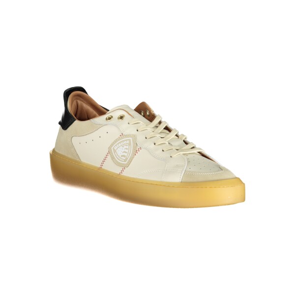 Blauer Ανδρικά Λευκά Sneakers με κορδόνια και λογότυπο