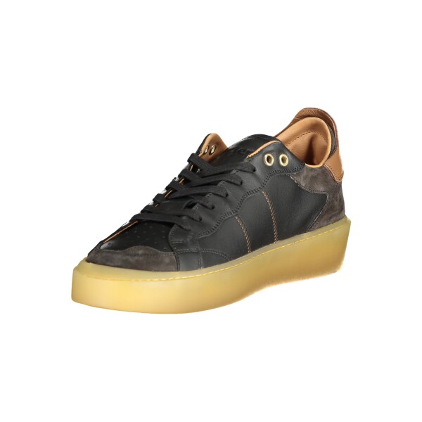 Blauer Ανδρικά Μαύρα Sneakers με κορδόνια και λογότυπο