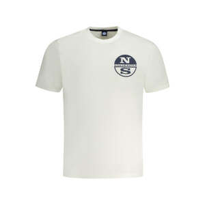 North Sails ανδρικό λευκό T-shirt με κοντά μανίκια και λογότυπο