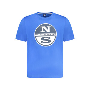 North Sails ανδρικό μπλε T-shirt με στρογγυλή λαιμόκοψη και λογότυπο