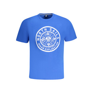 North Sails Ανδρικό Μπλε T-Shirt με στρογγυλή λαιμόκοψη και λογότυπο