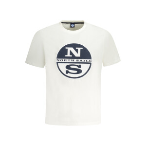 North Sails ανδρικό λευκό T-shirt με κοντά μανίκια και λογότυπο