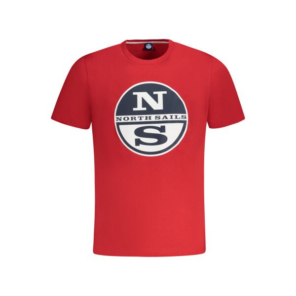 North Sails ανδρικό κόκκινο t-shirt με στρογγυλή λαιμόκοψη και λογότυπο