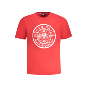 North Sails ανδρικό κόκκινο t-shirt με κοντά μανίκια και λογότυπο