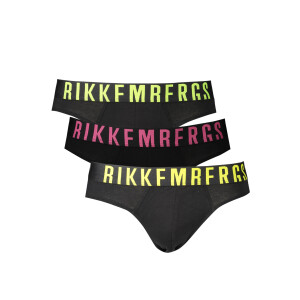 BIKKEMBERGS Ανδρικά Μαύρα Σλιπ με φωσφοριζέ λογότυπο