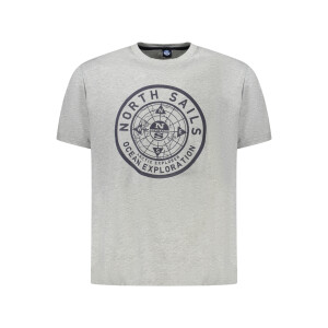 North Sails ανδρικό γκρι t-shirt με κοντά μανίκια και λογότυπο