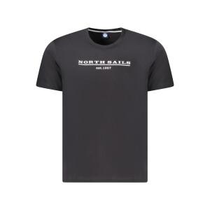North Sails ανδρικό μαύρο t-shirt με κοντά μανίκια και λογότυπο