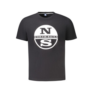 North Sails ανδρικό μαύρο t-shirt με κοντά μανίκια και λογότυπο