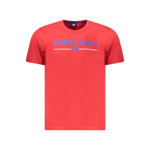 North Sails ανδρικό κόκκινο t-shirt με στρογγυλή λαιμόκοψη και λογότυπο