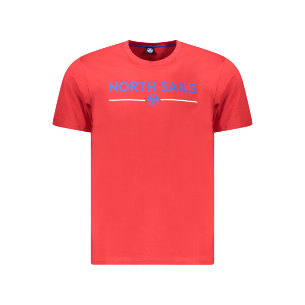 North Sails ανδρικό κόκκινο t-shirt με στρογγυλή λαιμόκοψη και λογότυπο