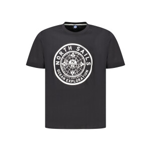 North Sails ανδρικό μαύρο T-shirt με κοντά μανίκια και λογότυπο